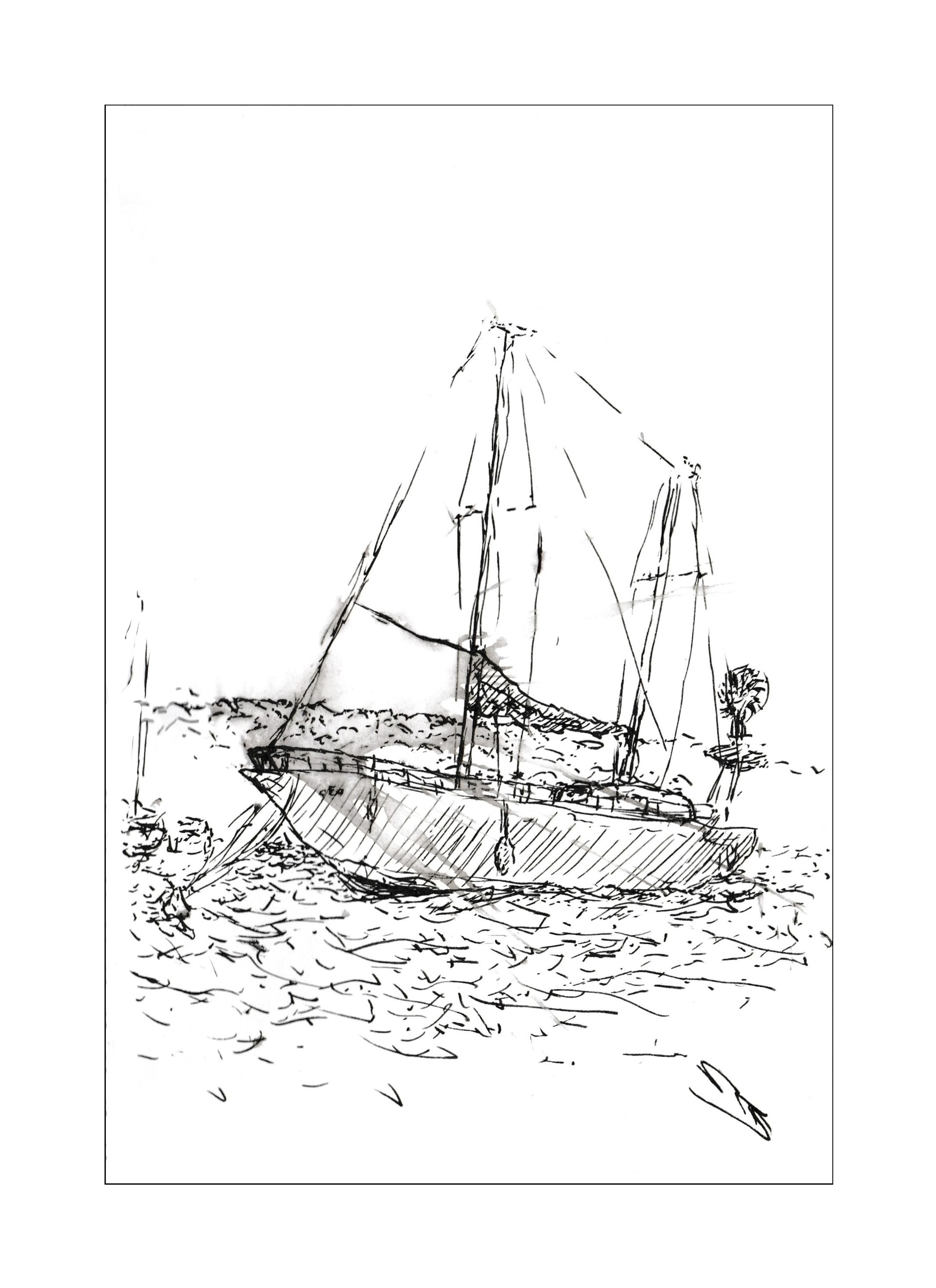 La mer rentre en Deux-mâts